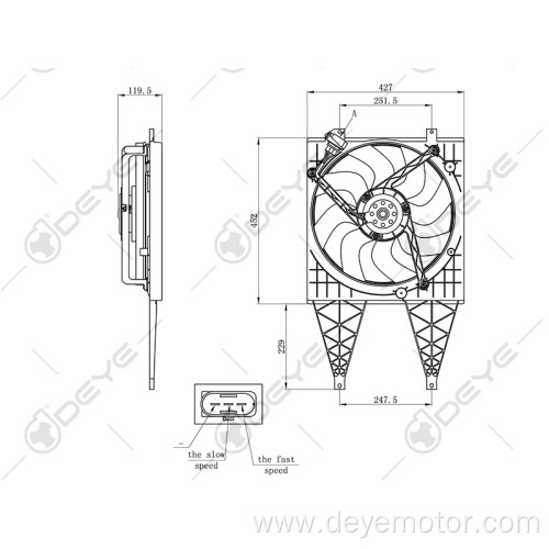 Cooling fan for VW POLO DERBY FOX SKODA